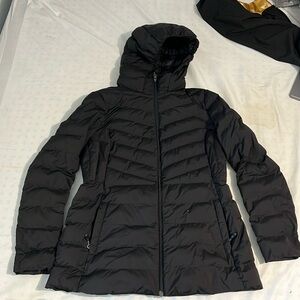 Black puffer coat for women